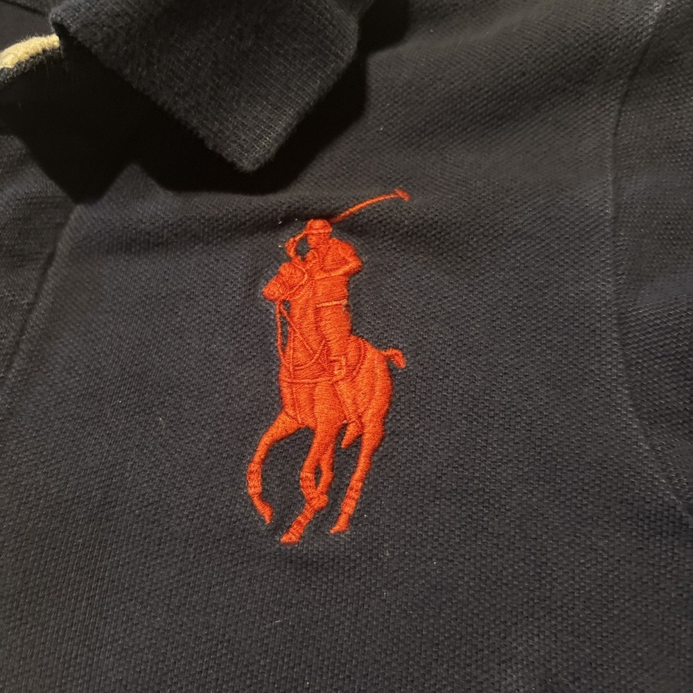 Polo Ralph Lauren Big Pony Boys Sz‎ 7 Polo Shirt Striped Blue White - Picture 4 of 11